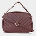 Women's Brown Polyurethane Handbag, , small image number null