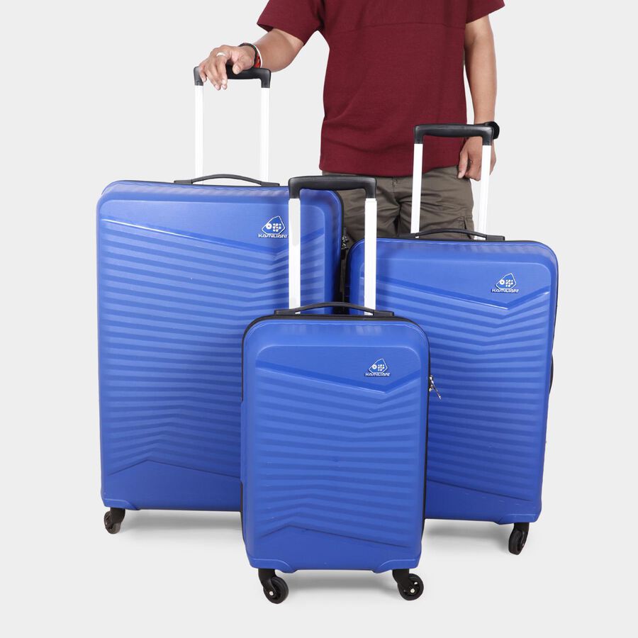 4-Wheel Aqua Polypropylene Hard Case Trolley, Small + Medium + Large, , large image number null