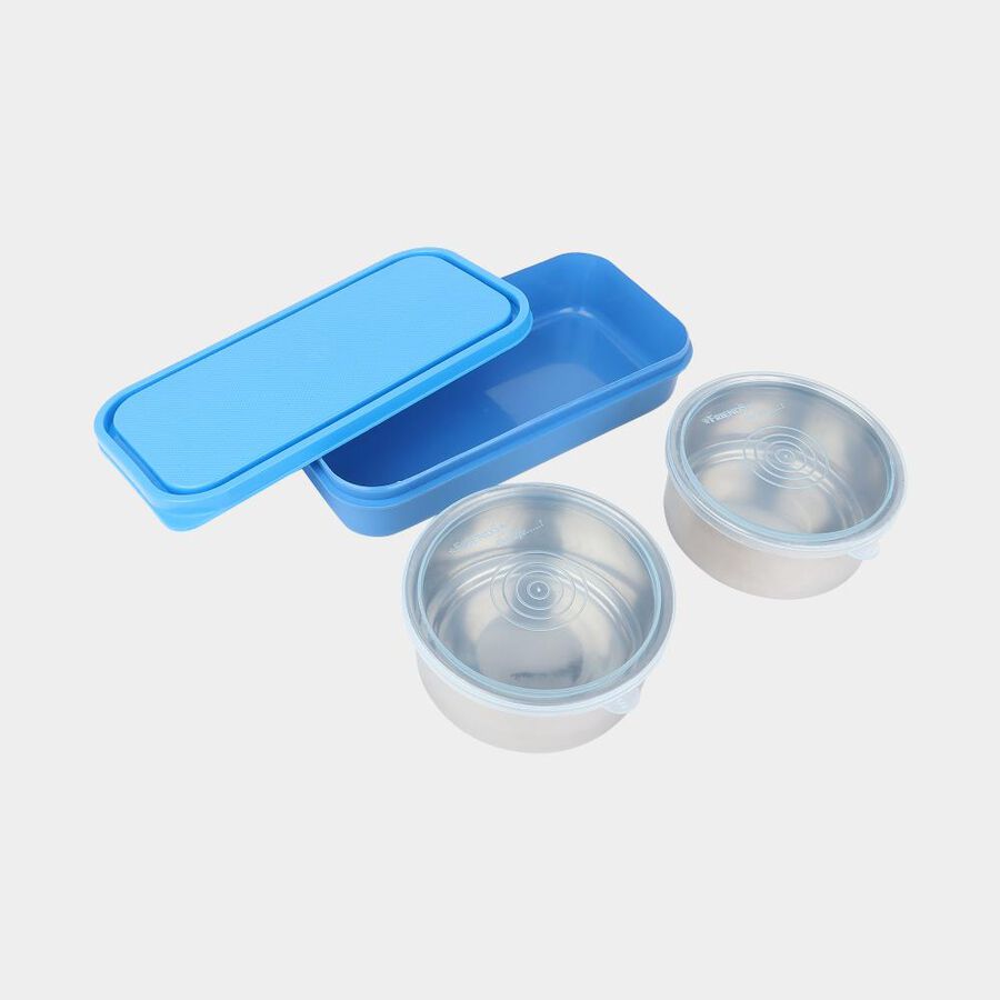 Steel Lunch Box, 3 Containers and 1 Bag, , large image number null