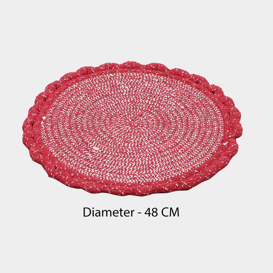 Maroon Polyester Cotton Door Mat, , large image number null