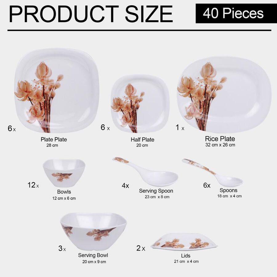 Melamine Dinner Set 40 Pcs, , large image number null