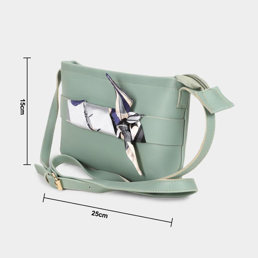 Light Blue Polyurethane Sling Bag, , large image number null