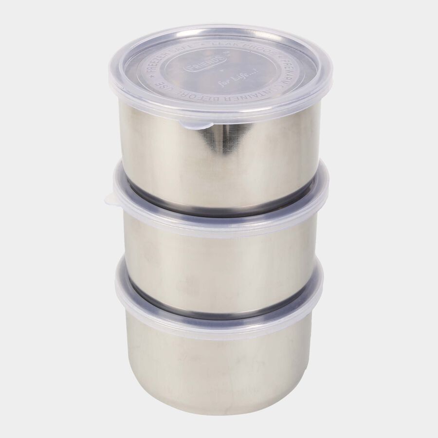 Stainless Steel Lunch Box With Bag - 3 Pcs., , large image number null