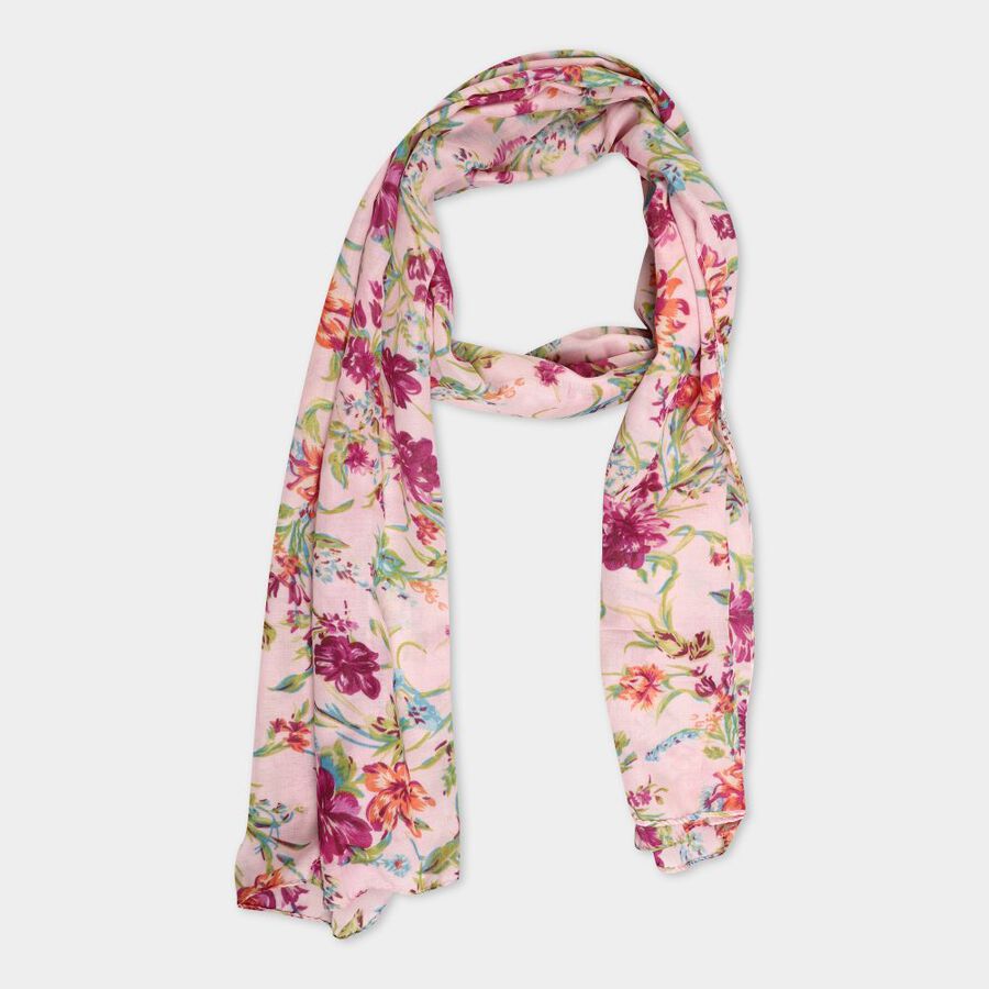 Women's Pink Viscose Scarf, , large image number null