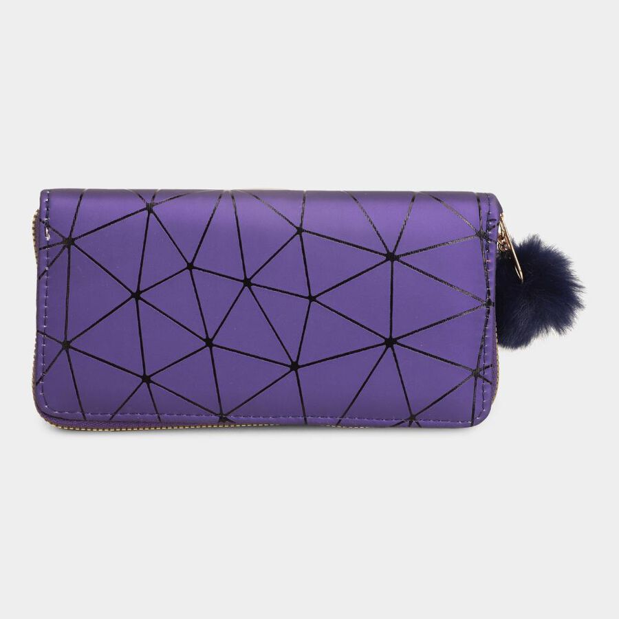 Women's Purple Polyurethane Long Wallet, , large image number null
