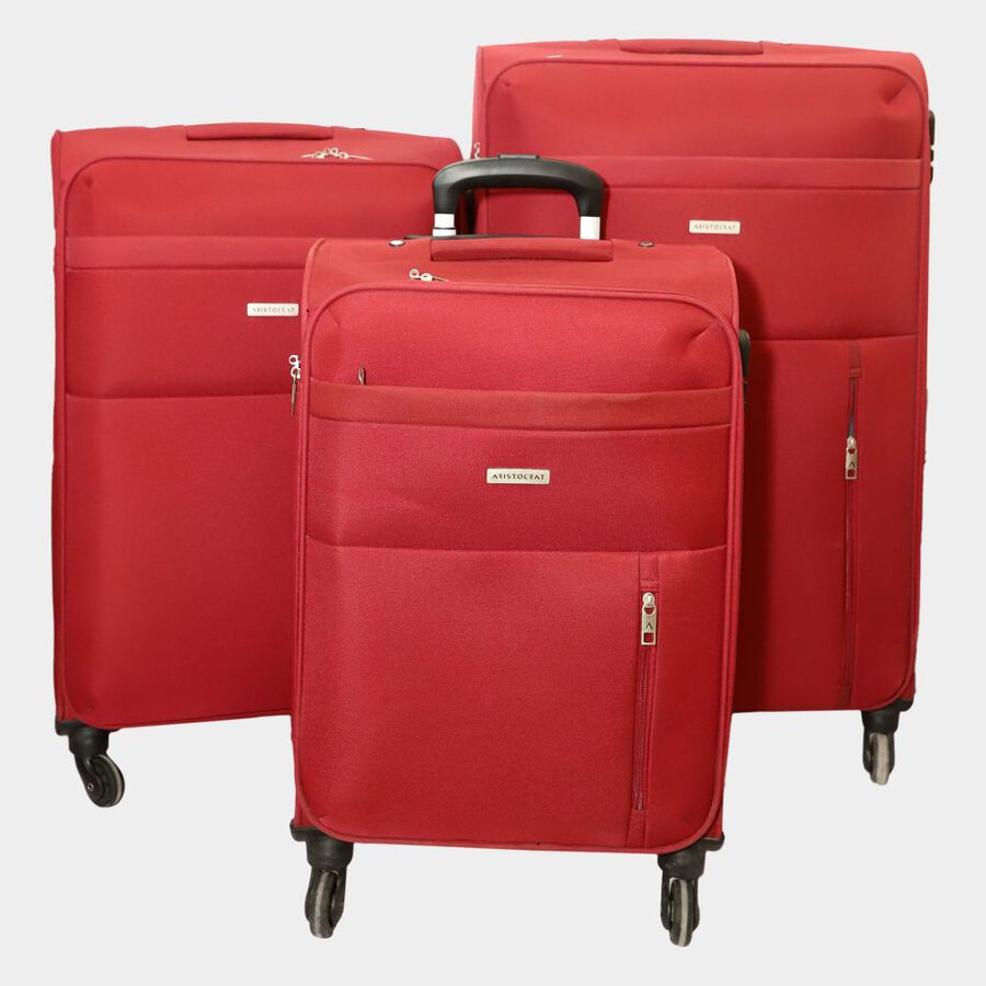 3 Pcs. 4-Wheel Polyester Soft Case Trolley, Small + Medium + Large, , large image number null