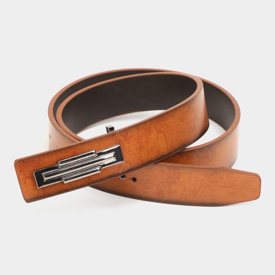 Men's Tan Polyurethane Formal Belt, , large image number null