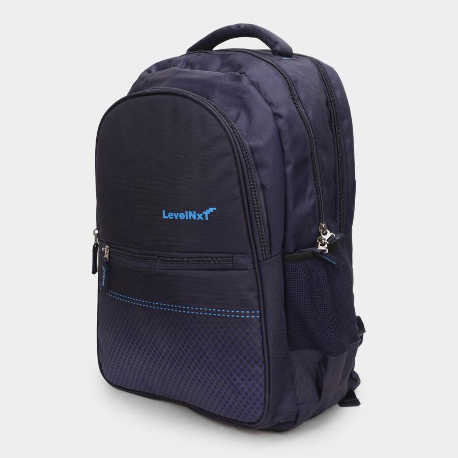 Dark Blue Polyester Backpack with Laptop Compartment, , large image number null