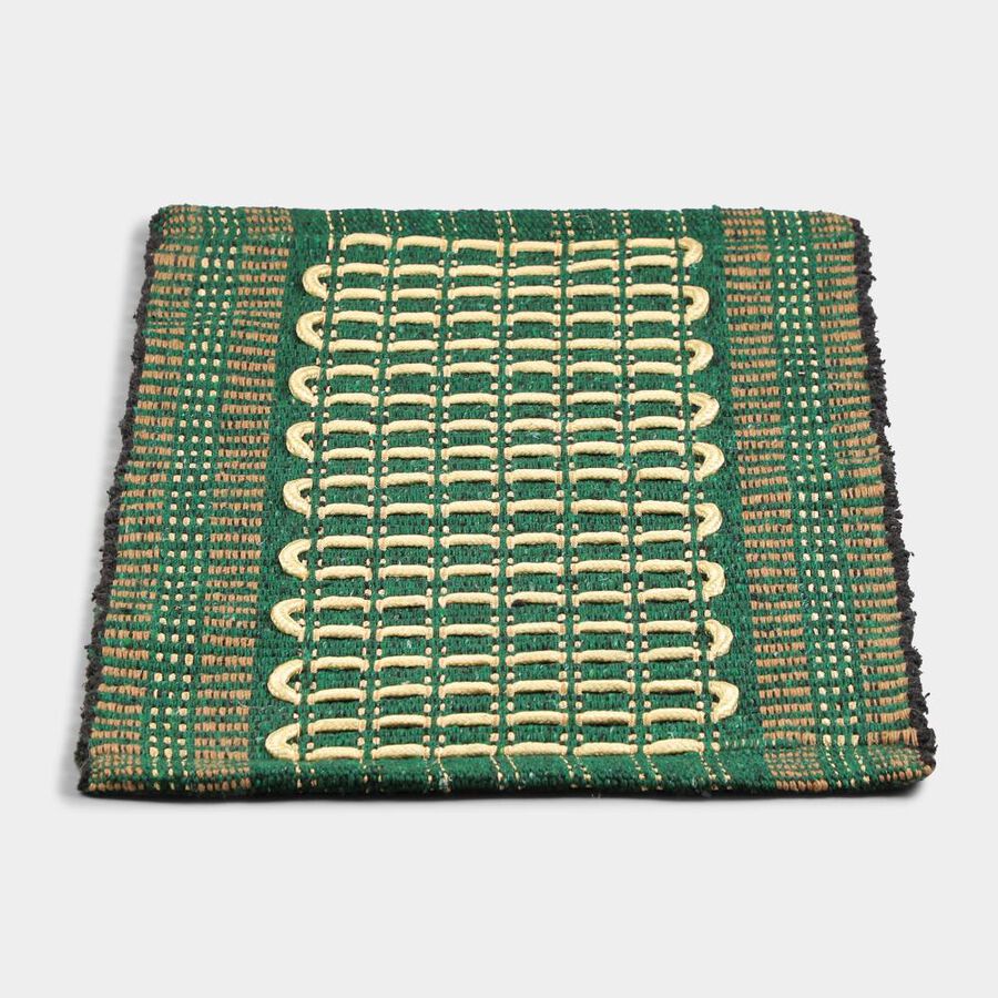 Green Polyester Cotton Door Mat, , large image number null
