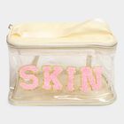 Women's Beige Polyurethane Makeup Bag, , small image number null