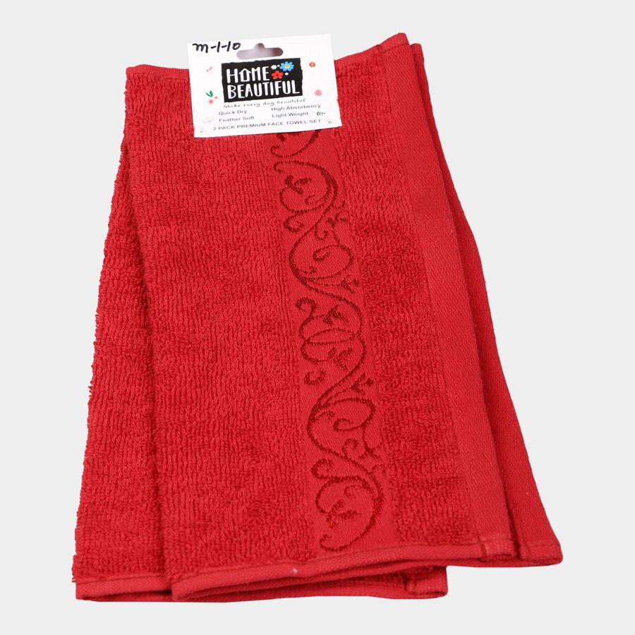 High Absorption Cotton Face Towel, Set of 2, 480 GSM, 30 X 30 cm, , large image number null