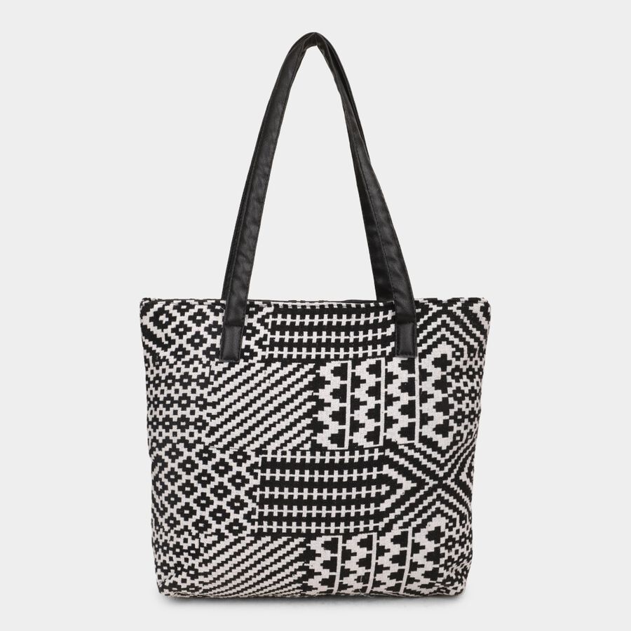 Women's Black Fabric-Polyester Tote Bag, , large image number null
