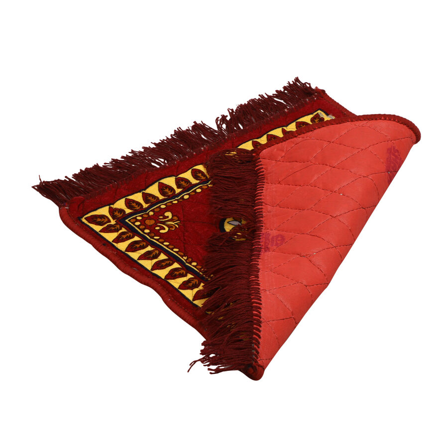 Maroon Polyester Pooja Mat, , large image number null