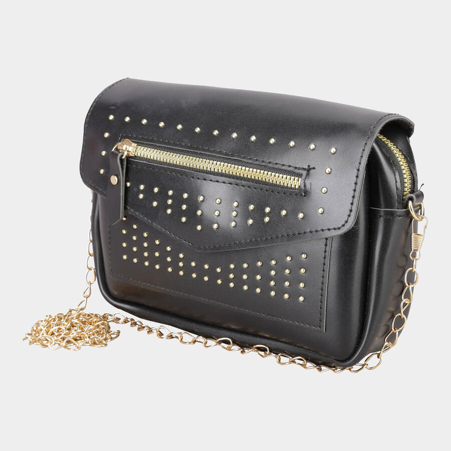 Women's Polyurethane Envelope/Zipper Sling Bag, , large image number null