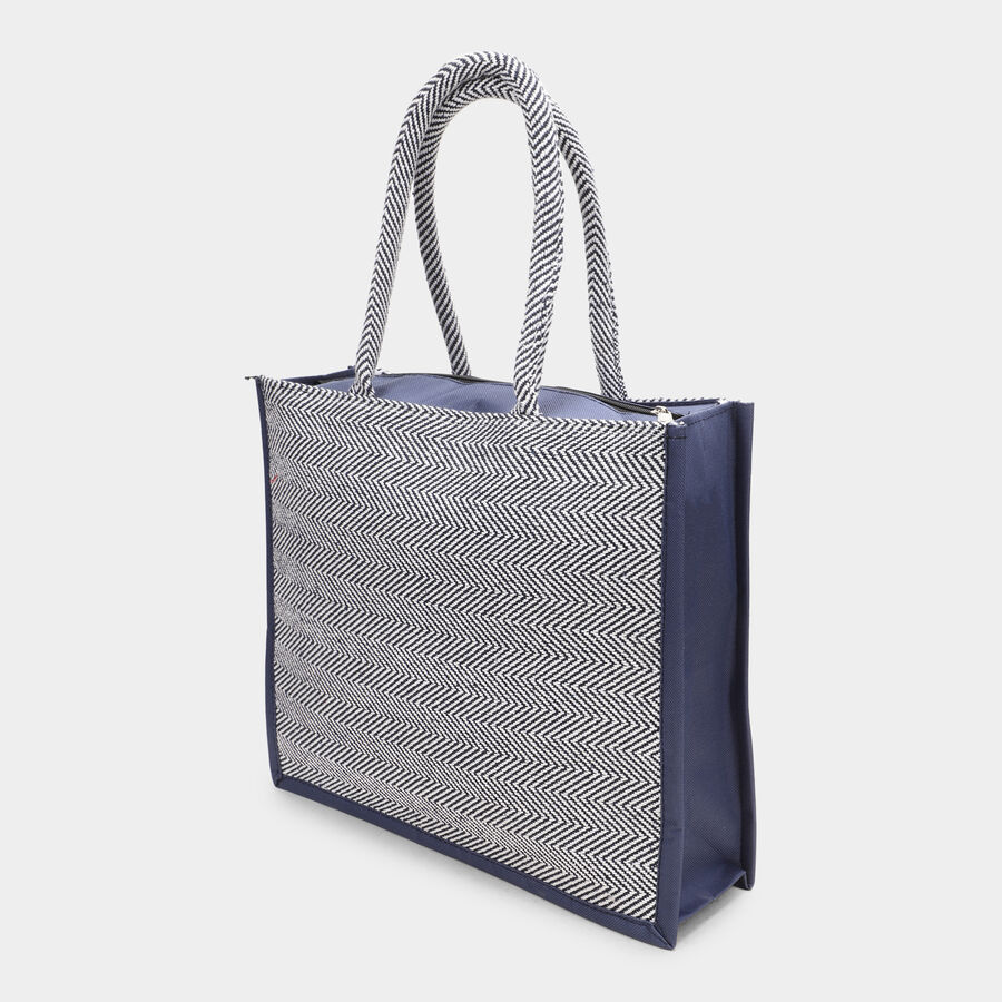 Women's Navy Blue Fabric Tote Bag, , large image number null