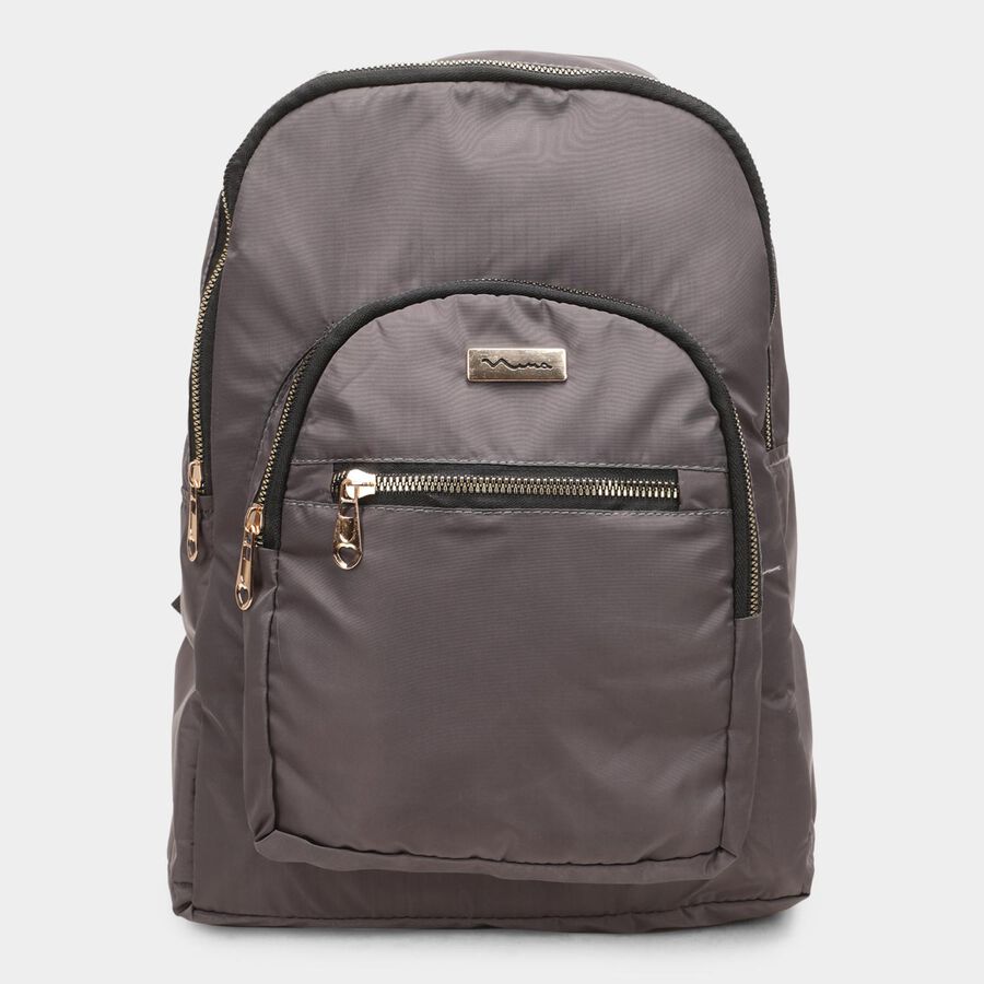 Women Grey Fabric Backpack, , large image number null