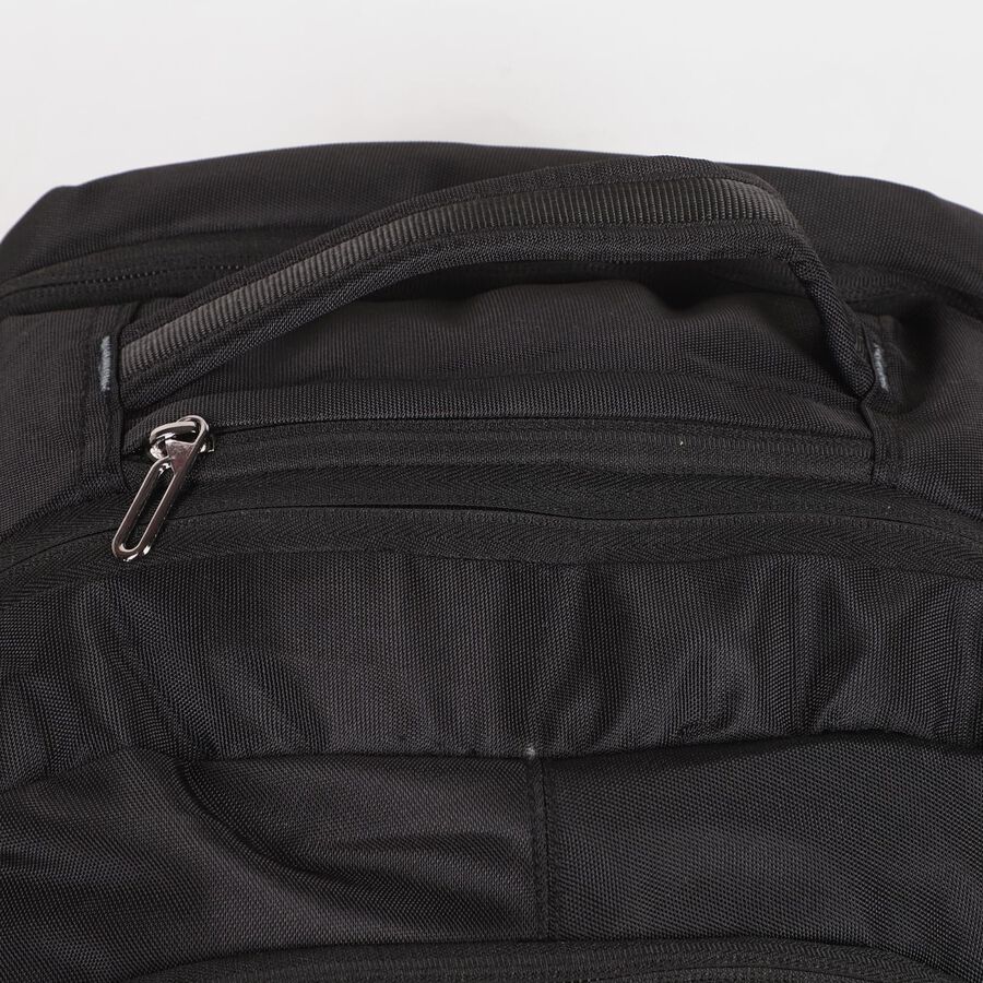 Black Polyester Backpack with Laptop Compartment and USB Port, , large image number null