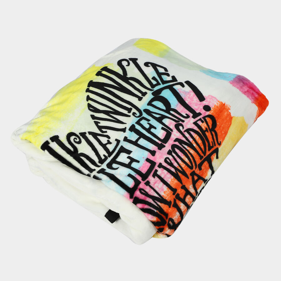 White Printed Polyester Blanket, , large