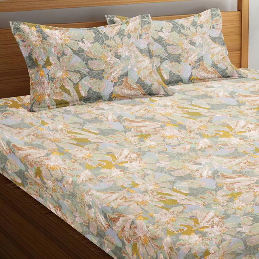 Grey Microfiber Double Bedsheet, , large image number null