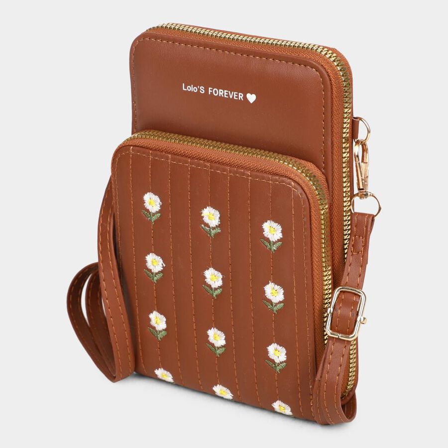 Women's 3 Compartment Polyurethane Sling Bag, , large image number null