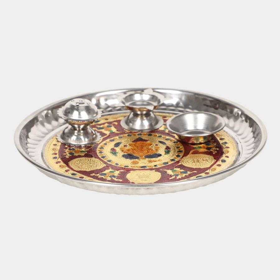 Steel Pooja Plate, , large image number null
