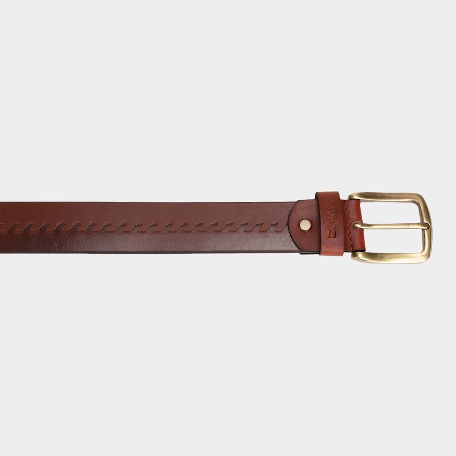 Men's Brown Leather Casual Belt, , large image number null