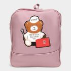 Women's Peach Polyurethane Backpack, , small image number null