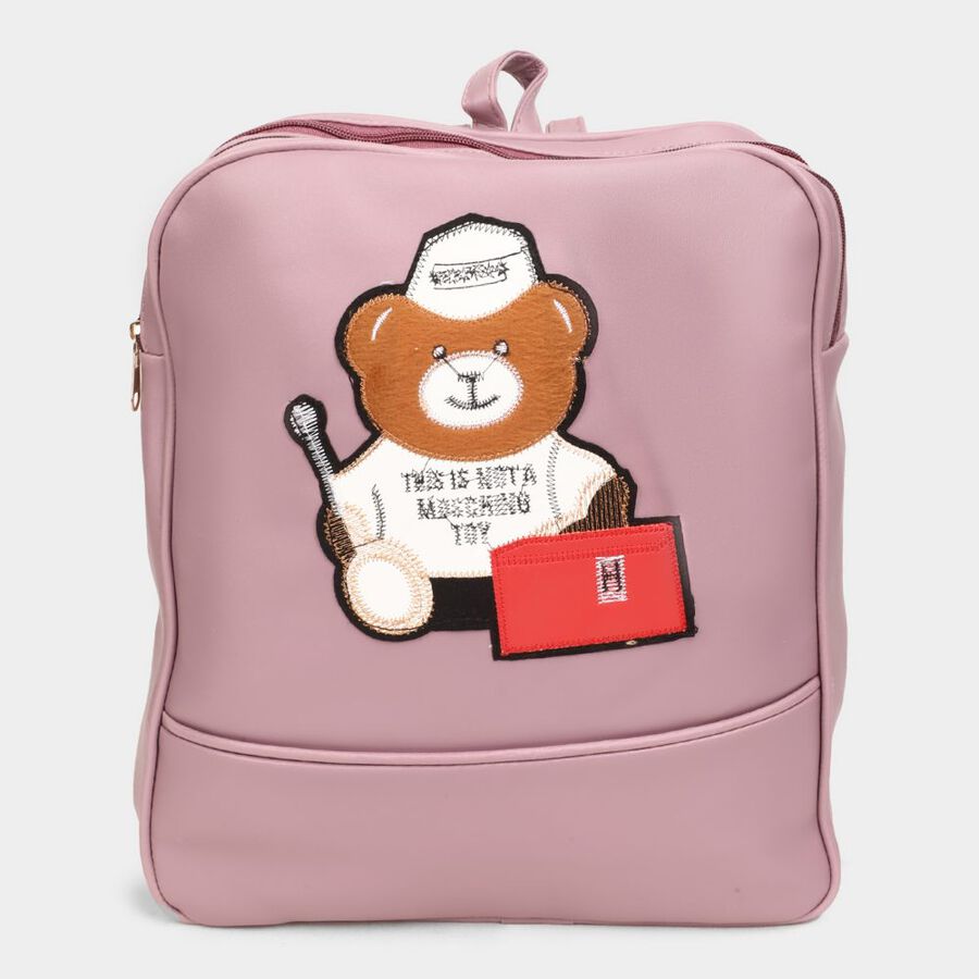Women's Peach Polyurethane Backpack, , large image number null