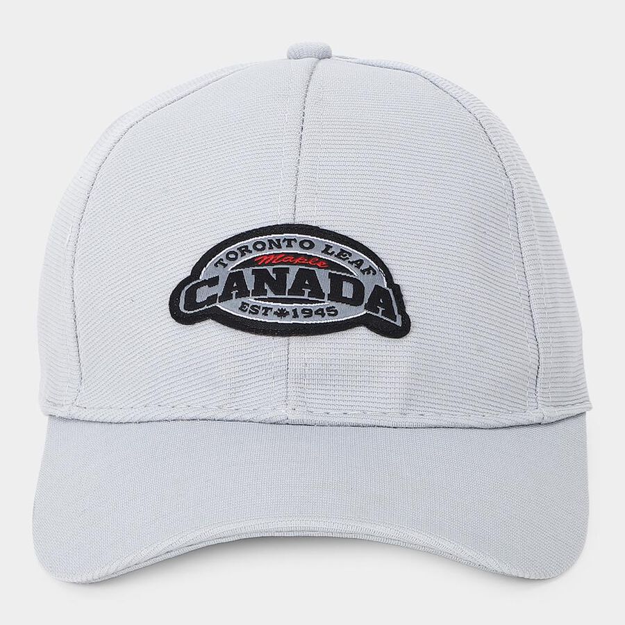 Men's Grey Fabric Caps, , large