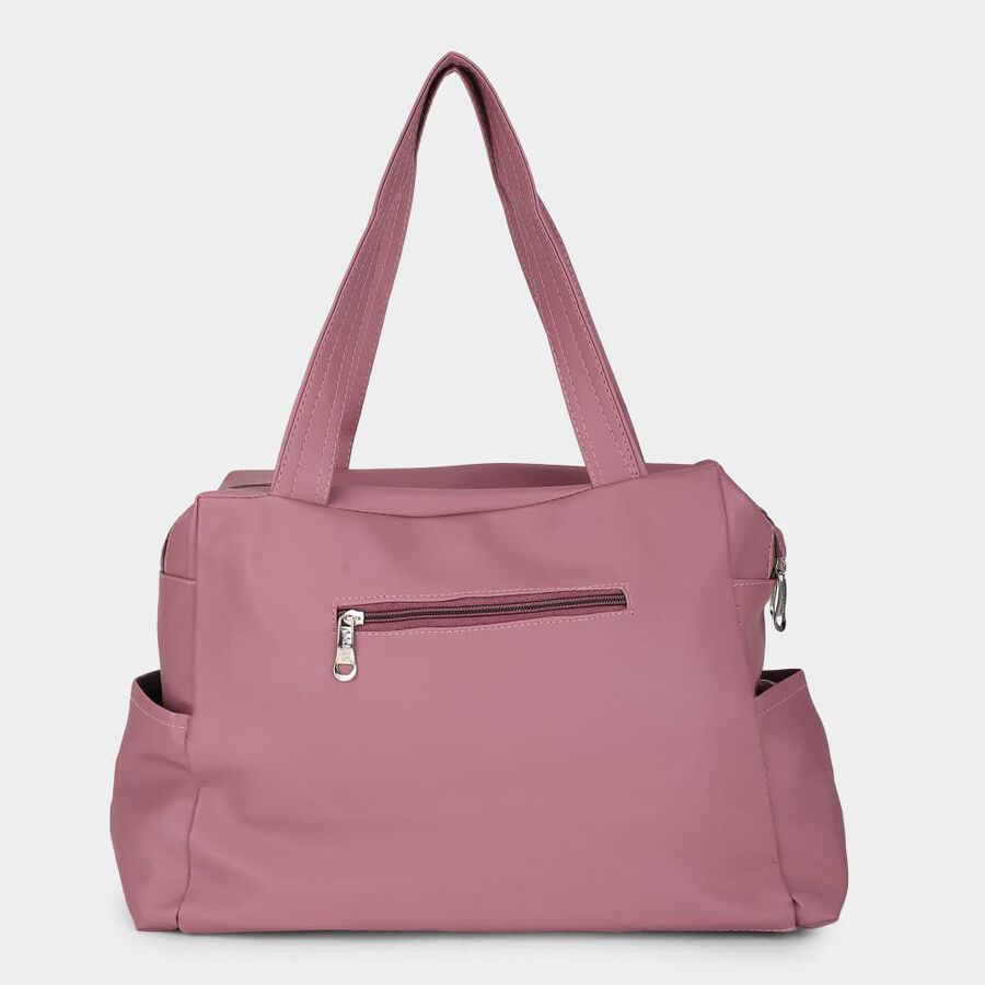 Mauve PU Shopping Bag, , large