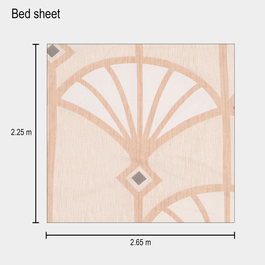120 GSM Beige Microfiber Double Bedsheet, , large image number null