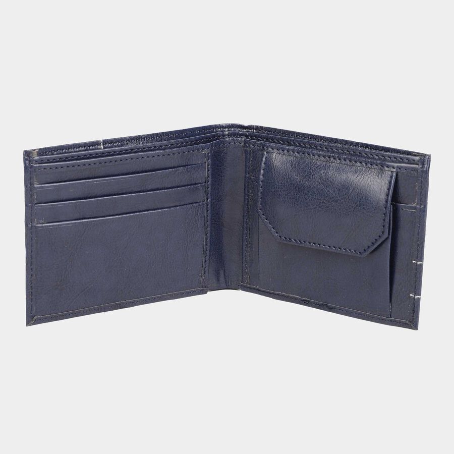Men's Navy Blue Polyurethane Wallet, , large image number null