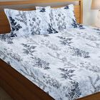 Light Grey Microfiber Double Bedsheet with Pillow Cover, , small