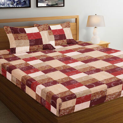 Red Microfiber Double Bedsheet
