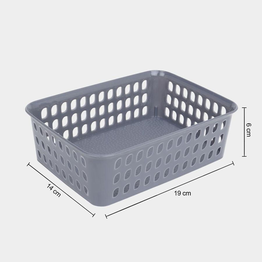 Grey Plastic Basket, Set of 3, , large