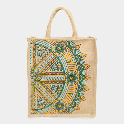 Handblock Printed Canvas Jute Bag