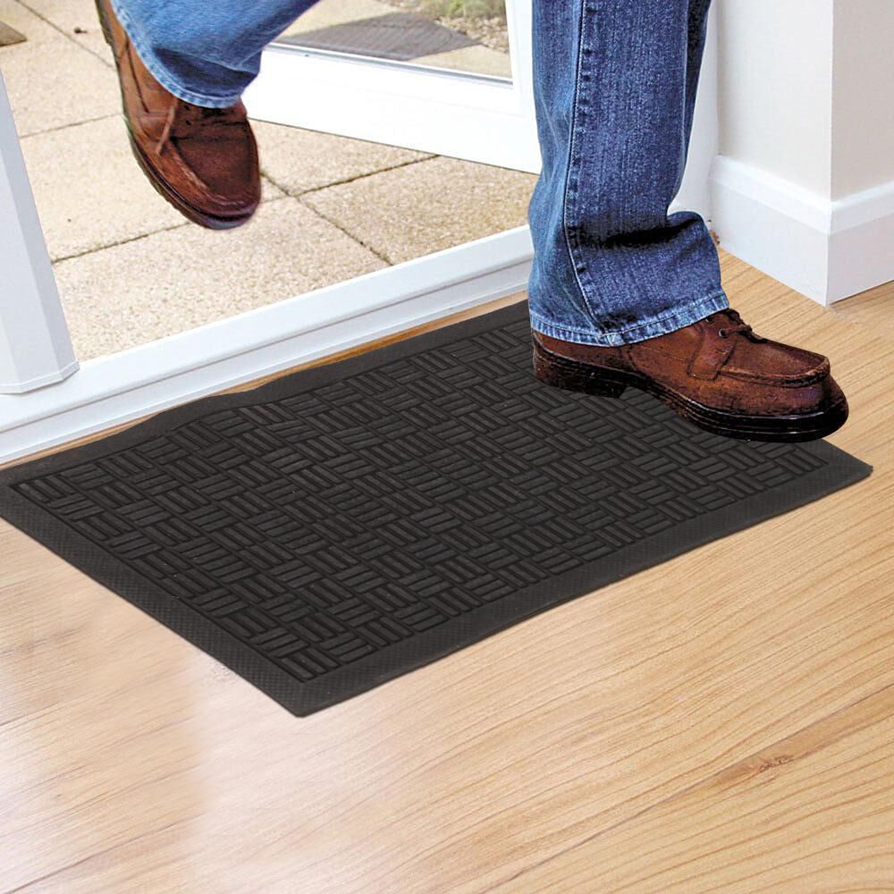 Home Beautiful                         Anti-Skid Black Rubber Door Mat