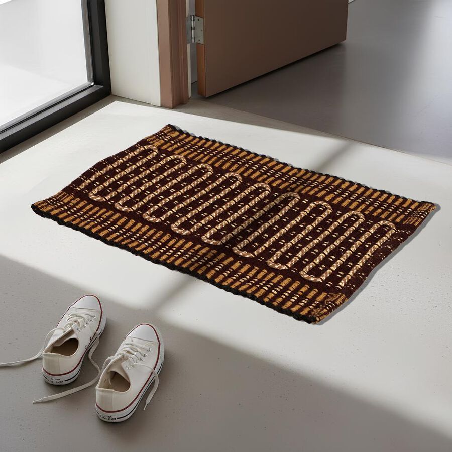Brown Cotton Blend Rugs, , large