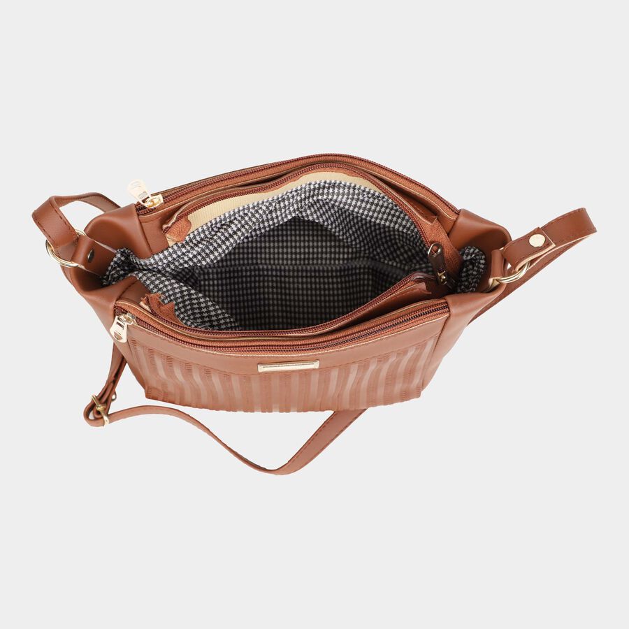 Women's Polyurethane Envelope/Zipper Sling Bag, , large image number null