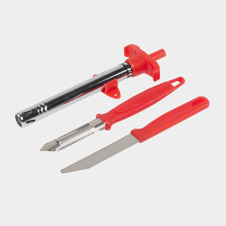 Gas Lighter, Knife And Peeler - Set of 3, , large image number null