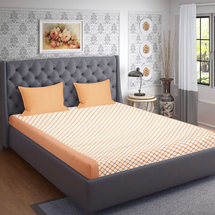 104 TC Cotton Double Bedsheet with 2 Pillow Covers, , large image number null