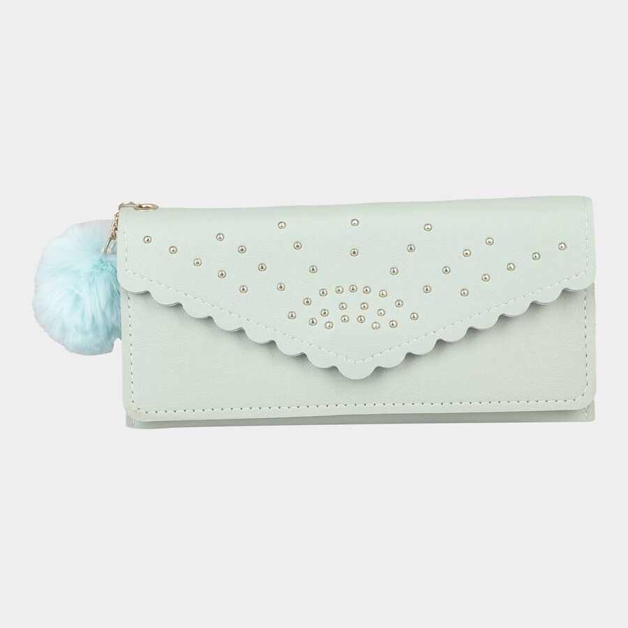 Women's Light Green Polyurethane Clutch Bag, , large image number null
