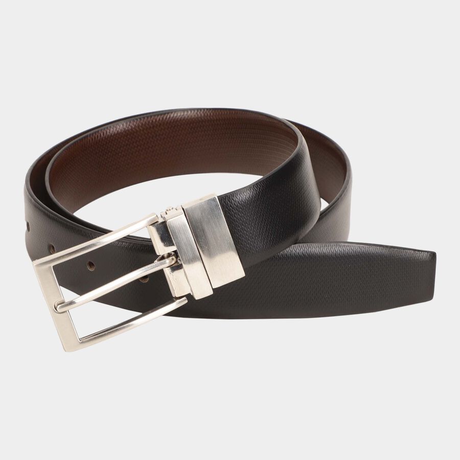 Men's Black Leather Formal Belt, , large image number null