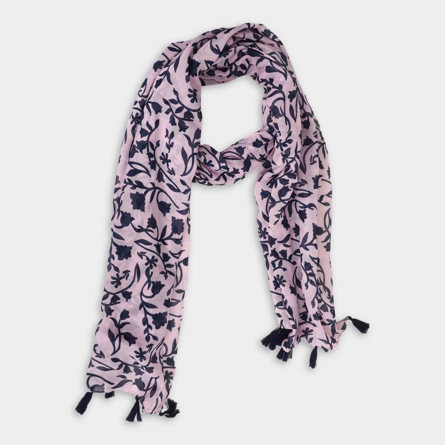 Women's Pink Cotton Scarf, , large image number null
