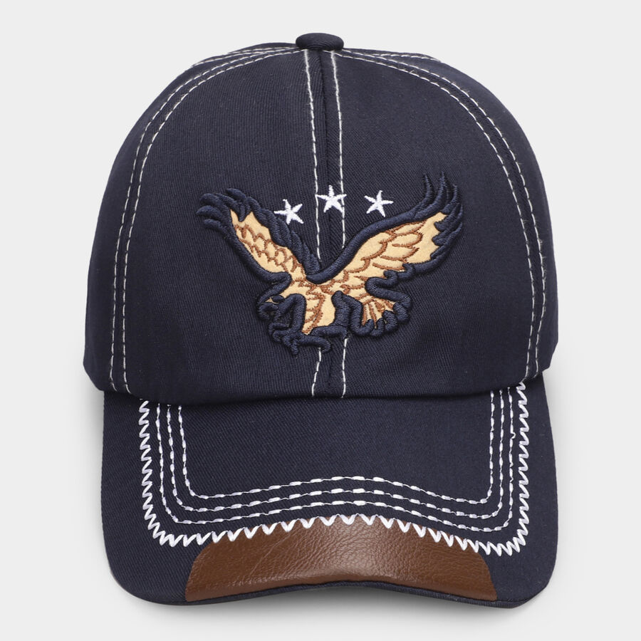Men's Blue Fabric Cap, , large image number null