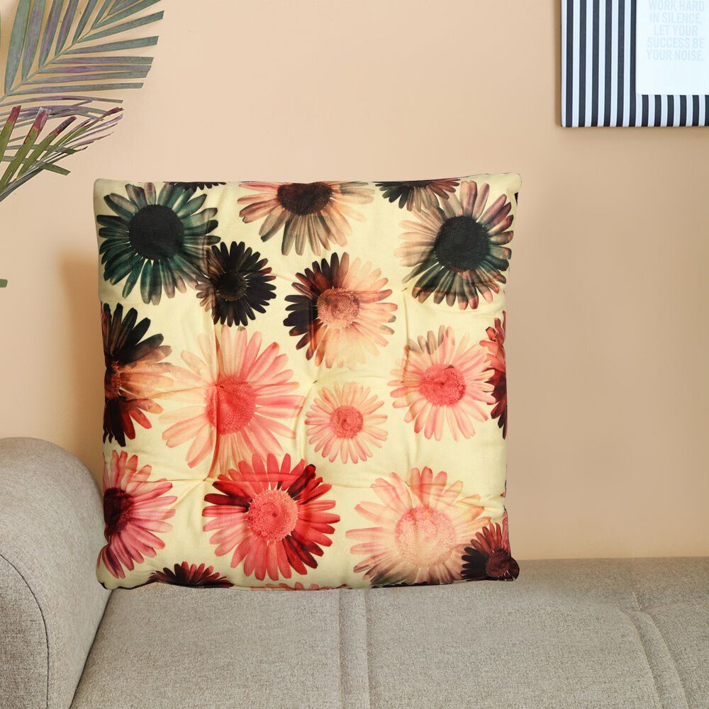 Home Beautiful                         Yellow Microfiber Cushion