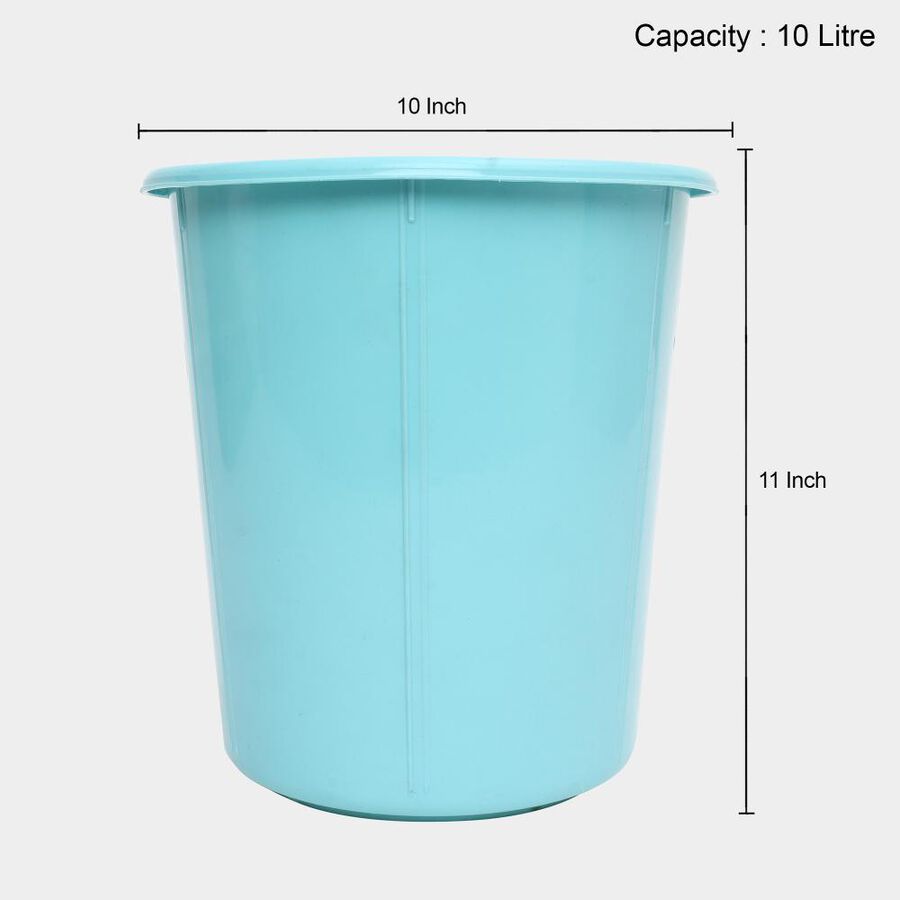 10LLight Green Plastic Dustbin, , large
