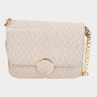 Women's Grey Polyurethane Sling Bag, , small