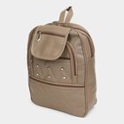 Women's Beige Polyurethane Backpack, , small image number null