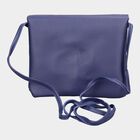 Women's Blue Polyurethane Sling Bag, , small